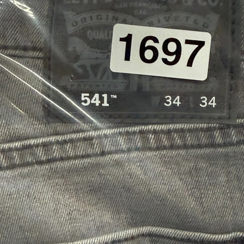Levi's 541 Athletic Taper Jeans Mens 34x34 Grey Stretch Denim Pants